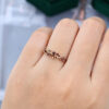 Round Cut Garnet Cluster Wedding Band Anniversary Ring in Yellow Gold