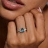 Pear Alexandrite & Moissanite Classic Side Stone Engagement Ring (1)