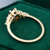 Pear Black Rutilated Quartz Engagement Ring With Moissanite Side Stones In Rose Gold