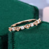Blossom Moissanite Floral Ring Half Eternity Band Gift For Lady