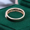 Fretwork Natural Opal Ring Half Eternity Flat Band Gift For Girls