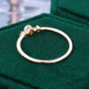 Dainty Cabochon Round Cut Opal Three Stone Ring Gift For Girls