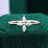 Dainty Marquise Quatrefoil Moissanite Ring Gift For Women