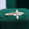 Dainty Marquise Quatrefoil Moissanite Ring Gift For Women