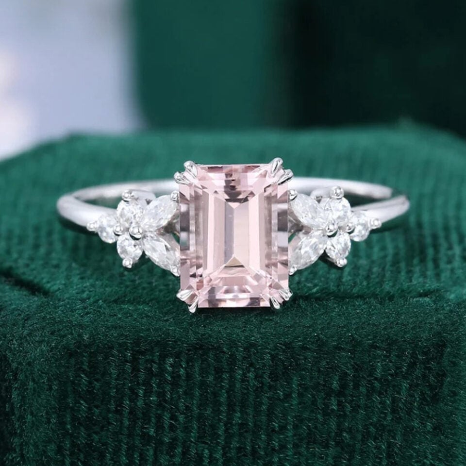 Emerald Cut Pink Morganit