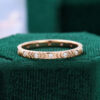 Flush Set Moissanite Textured Stacking Ring Etenity Band