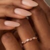 Leafwave Nature Inspired Marquise Moissanite Wedding Band Half Eternity Matching Ring