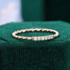 Minimalist Six Diamonds Plaque Cable Stacking Ring Twisted Eternity Band