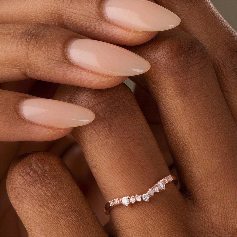 Moissanite Wedding Band Stackable Anniversary Ring