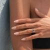 Oval Cut Moss Agate Engagement Ring Set Mixed Gemstones Cluster Bridal Ring Set (3)