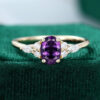 Personalized Oval Cut Gemstone Rings With Brillant Accents Gift For Her