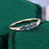 Three Hexagonal Alexandrite Stackable Ring With Marquise Moissanite Accents