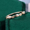 Nature Inspired Wavy Marquise Moissanite Leaf Ring Half Eternity Band