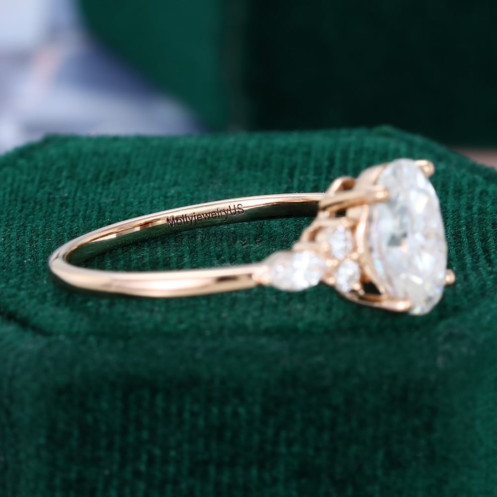 2ct Oval Cut Moissanite Engagement Ring MollyJewelryUS