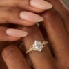 1ct Marquise Cut Moissanite Infinity Pavé Engagement Ring (3)