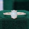 Oval Opal Engagement Ring Half Eternity Pave Band (1)