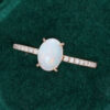 Oval Opal Engagement Ring Half Eternity Pave Band (4)
