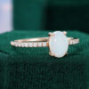 Oval Opal Engagement Ring Half Eternity Pave Band (7)