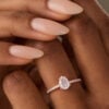 Pear Shaped Moissanite Classic Pavé Engagement Ring (2)