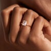 Minimalist Emerald Cut Moissanite Solitaire Engagement Ring