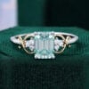 Emerald Cut Green Moissanite Two Tone Infinity Engagement Ring (16)
