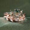 Pear Cut Moss Agate and Moissanite Wedding Ring Set Nature Inspired Bridal Ring Set (1)
