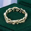 Nature Inspired Poplar Leaf Gender Neutral Wedding Band (4)