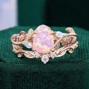 Pear Shaped Lab Pink Opal