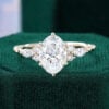 1.5CT Oval Cut Lab Diamond Twisted Band Engagement Ring