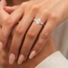 1.5CT Oval Cut Lab Diamond Twisted Band Engagement Ring (3)