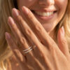 Delicate Round Cut Moissanite Double Wedding Band Pavé Stacking Ring (1)
