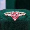 Heart-Shaped Pink Sapphire Ring — Cute Gift Ring for Her