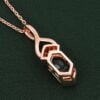 Hexagon Cut Moss Agate Necklace Fishtail Diamond Accented Pendant Gifts For Her (3)