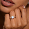 LeafLace Nature Inspired Round Cut Moonstone Engagement Ring