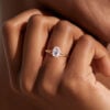 Oval Cut Moissanite Solitaire Engagement Ring Split Band (2)
