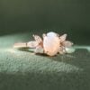 Oval Cut Natural Opal Engagement Ring Moonstone Accented Anniversary Ring (1)