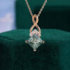 Princess Cut Moss Agate Infinity Necklace For Her