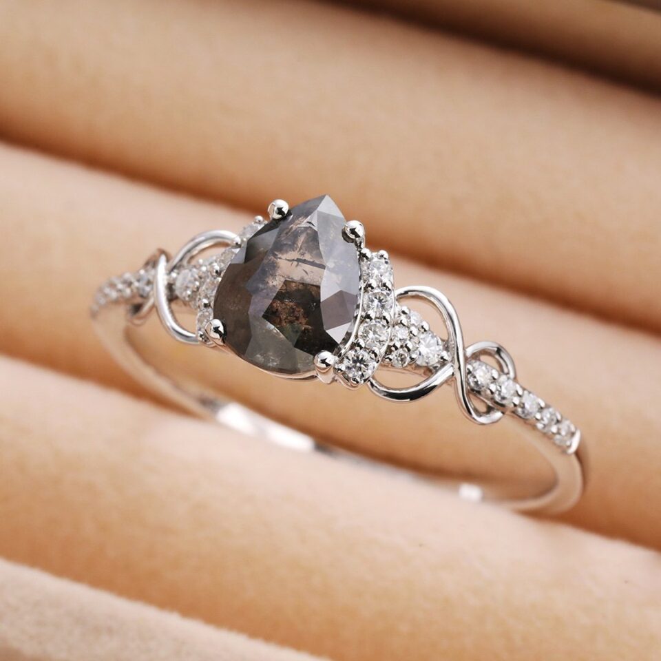 salt and pepper diamond ring