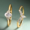 12 Carat Oval Cut Moissanite Bridal Set Dainty Engagement Ring Set (3)