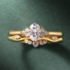 12 Carat Oval Cut Moissanite Bridal Set Dainty Engagement Ring Set (4)