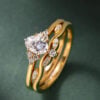 12 Carat Oval Cut Moissanite Bridal Set Dainty Engagement Ring Set (5)