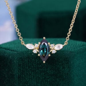 1CT Marquise Cut Alexandrite Pendant Necklace For Women