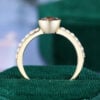 Bezel Set Pear Cut Pink Morganite Pavé Engagement Ring with Opal Accent (3)