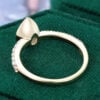 Bezel Set Pear Cut Pink Morganite Pavé Engagement Ring with Opal Accent (6)