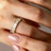 Channel Set Baguette Cut Moissanite Unisex Wedding Band (1)