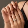 Channel Set Baguette Cut Moissanite Unisex Wedding Band (3)