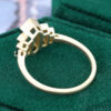 Elongated Hexagon Cut Moss Agate Promise Ring Art Deco Engagement Ring (4)