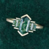 Elongated Hexagon Cut Moss Agate Promise Ring Art Deco Engagement Ring (5)