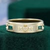 Emerald Claddagh Ring Gender Neutral Wedding Band (1)