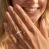 Hexagon Cut Moissanite Engagement Ring With Milgrain Accents (1)